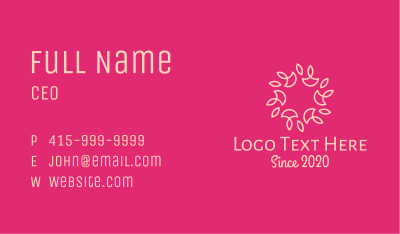 Flower Pattern Circle Business Card Image Preview
