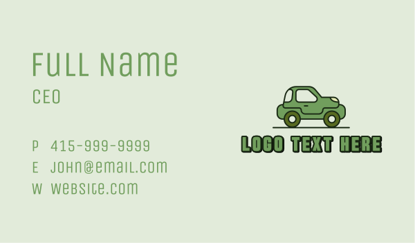 Green Cartoon Car Business Card Design Image Preview