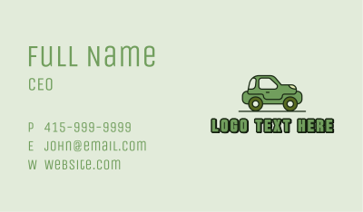 Green Cartoon Car Business Card