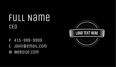 Black & White Retro Emblem Business Card Image Preview