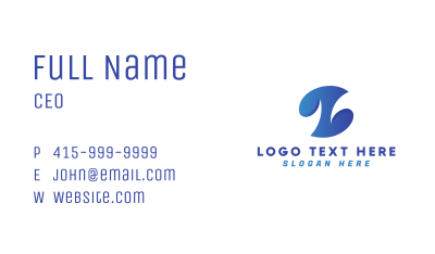 Modern Gradient Blue Abstract Business Card Image Preview