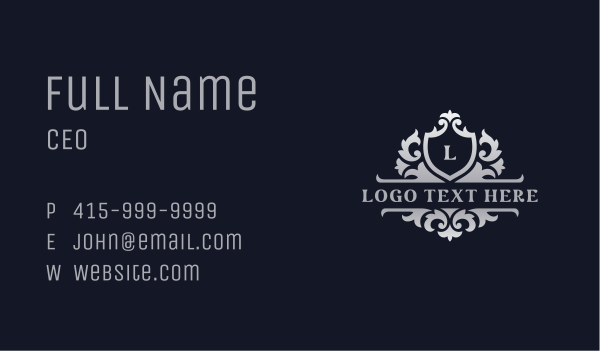 Upscale Royal Shield Business Card Design Image Preview