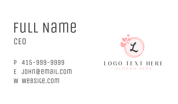 Fashion Heart Letter  Business Card Design Image Preview