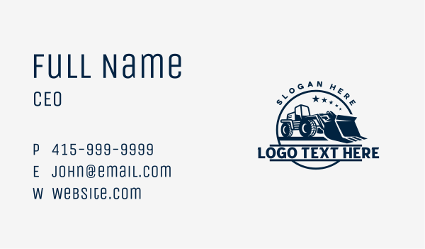 Construction Heavy Equipment Business Card Design Image Preview