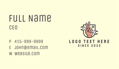 Wrench Repairman Hand Business Card Image Preview