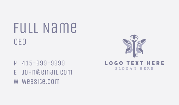 Luxury Key Butterfly Business Card Design Image Preview