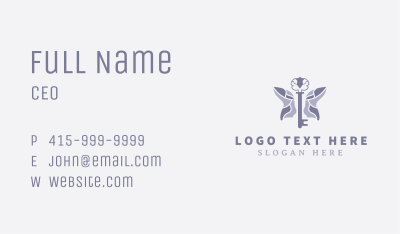 Luxury Key Butterfly Business Card Image Preview
