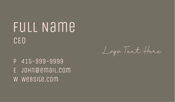 Script Handwriting Wordmark Business Card Design Image Preview