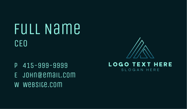 Triangle Cyber Tech Business Card Design Image Preview