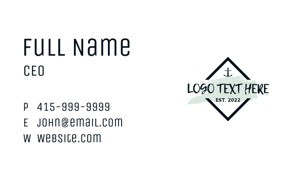 Anchor Badge Wordmark Business Card Design Image Preview
