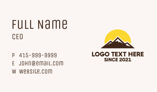 Mountain Sunset Travel Business Card Design Image Preview