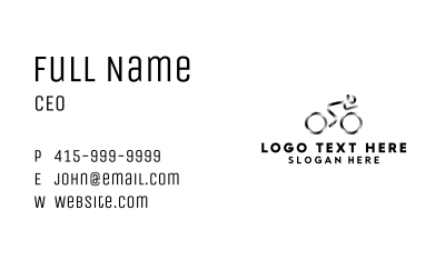 Silver Cyclist Bike  Business Card Image Preview