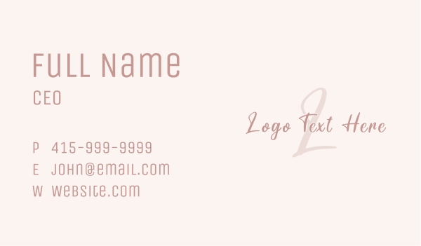 Signature Feminine Lettermark Business Card Design Image Preview