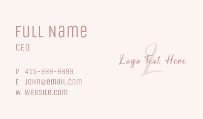 Signature Feminine Lettermark Business Card Image Preview
