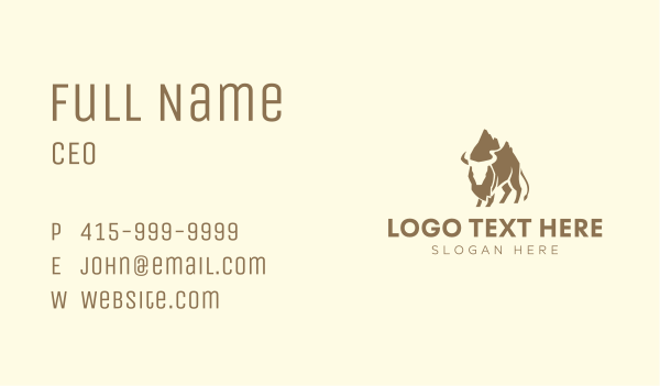 Wildlife Mountain Bison Business Card Design Image Preview