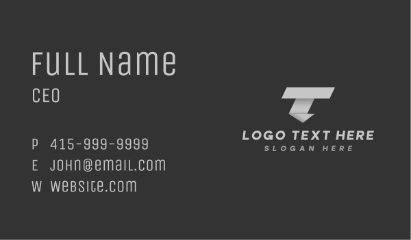 Generic Professional Origami Letter T Business Card Design Image Preview