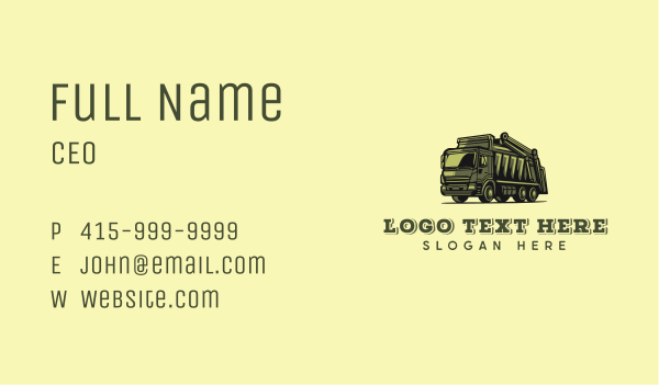 Garbage Truck Collector Business Card Design Image Preview