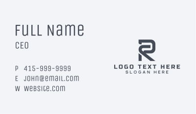 Industrial Construction Builder Letter R Business Card Image Preview
