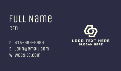 White Interlinked Shapes Business Card Image Preview