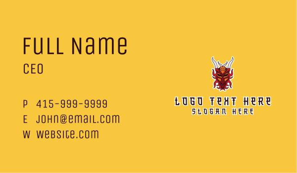 Dragon Head Gaming Business Card Design Image Preview
