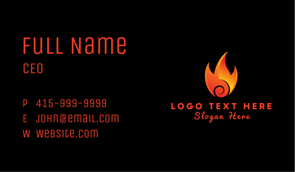 Burning Hot Fire Business Card Design Image Preview