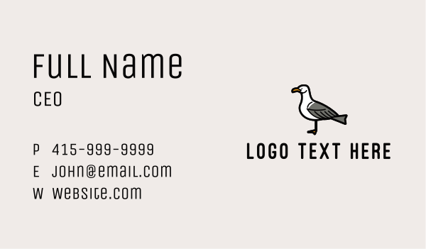 Seagull Cartoon Business Card Design Image Preview