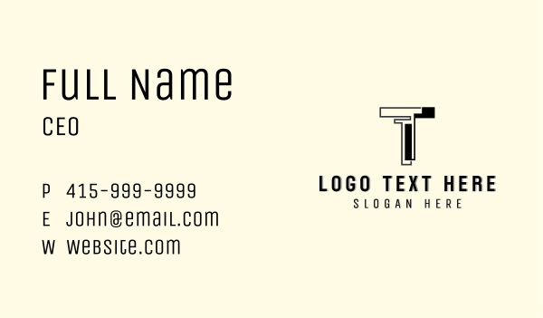 Interior Designer Contractor Letter T Business Card Design Image Preview