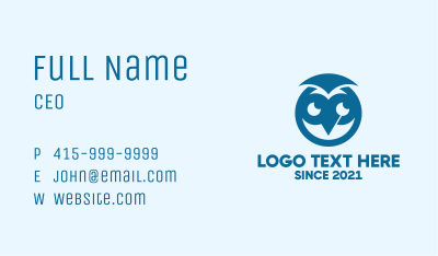 Blue Owl Mascot Business Card