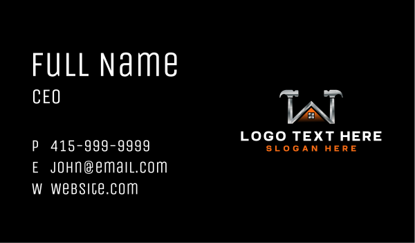 Hammer Construction Repair Business Card Design