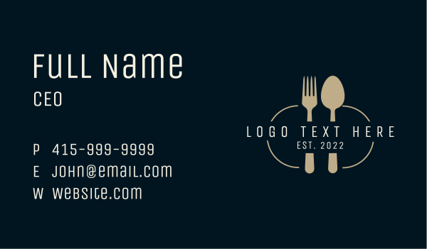 Spoon Fork Utensils Business Card Design Image Preview