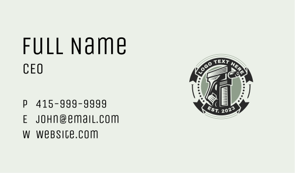 Handyman Nail Gun Business Card Design Image Preview