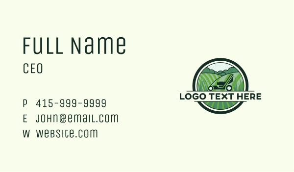 Grass Lawn Mower Landscaping Business Card Design Image Preview