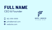Blue Initial Letter F Business Card Image Preview