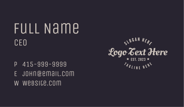 Classic Business Wordmark Business Card Design Image Preview