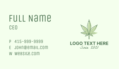 Green Marijuana Farm Business Card