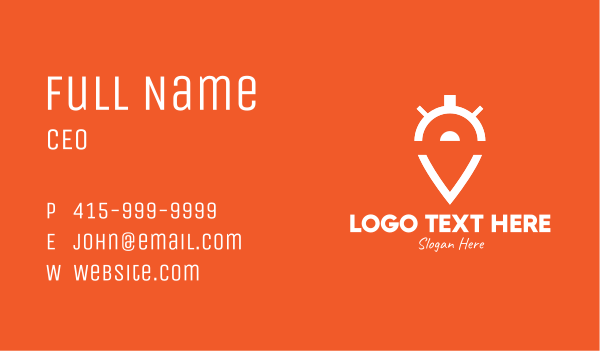 Location Pin Timer Business Card Design Image Preview