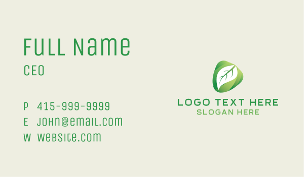 Botanical Leaves Farm Business Card Design Image Preview