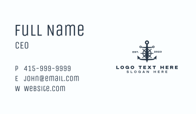 Marine Anchor Wheel  Business Card Image Preview