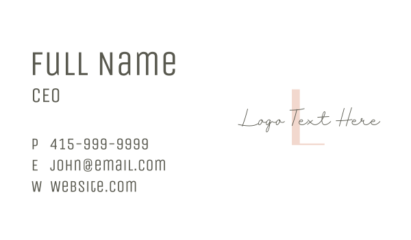 Blush Feminine Letter Business Card Design Image Preview