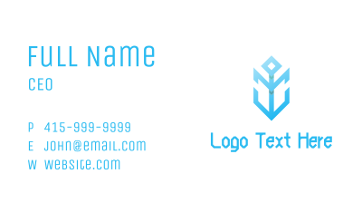 Modern Blue Anchor  Business Card Image Preview