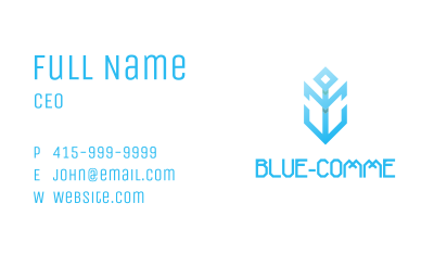 Modern Blue Anchor  Business Card Image Preview