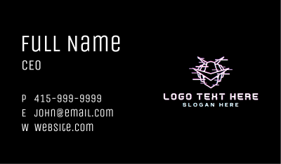 Robot Glitch Helmet Business Card Image Preview