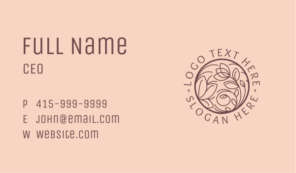 Garden Ornaments Circle Business Card Design Image Preview