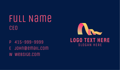 Gradient Ribbon Advertising Agency Business Card