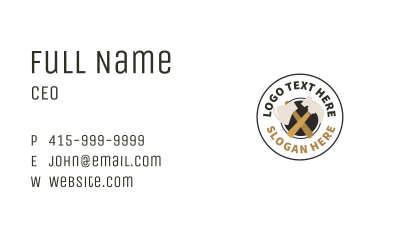 Axe Hammer Emblem Business Card Image Preview