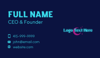 Neon Cosmic Wordmark Business Card Design