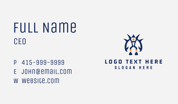 Cyborg Robot Business Card Design Image Preview