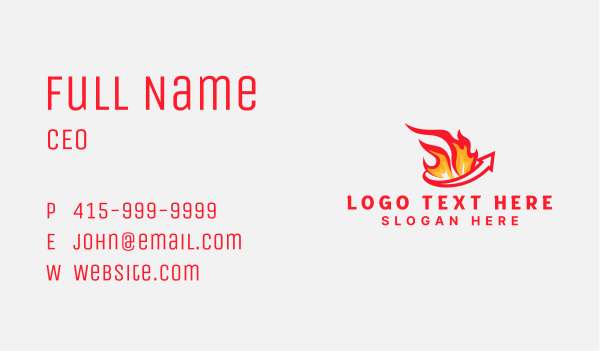 Flame Fire Arrow Business Card Design Image Preview