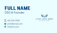 Blue Wing Letter A Business Card Design