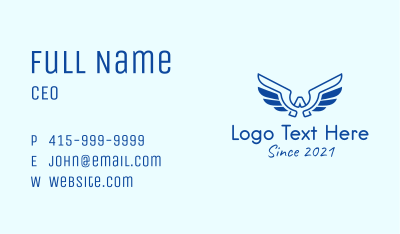 Blue Wing Letter A Business Card